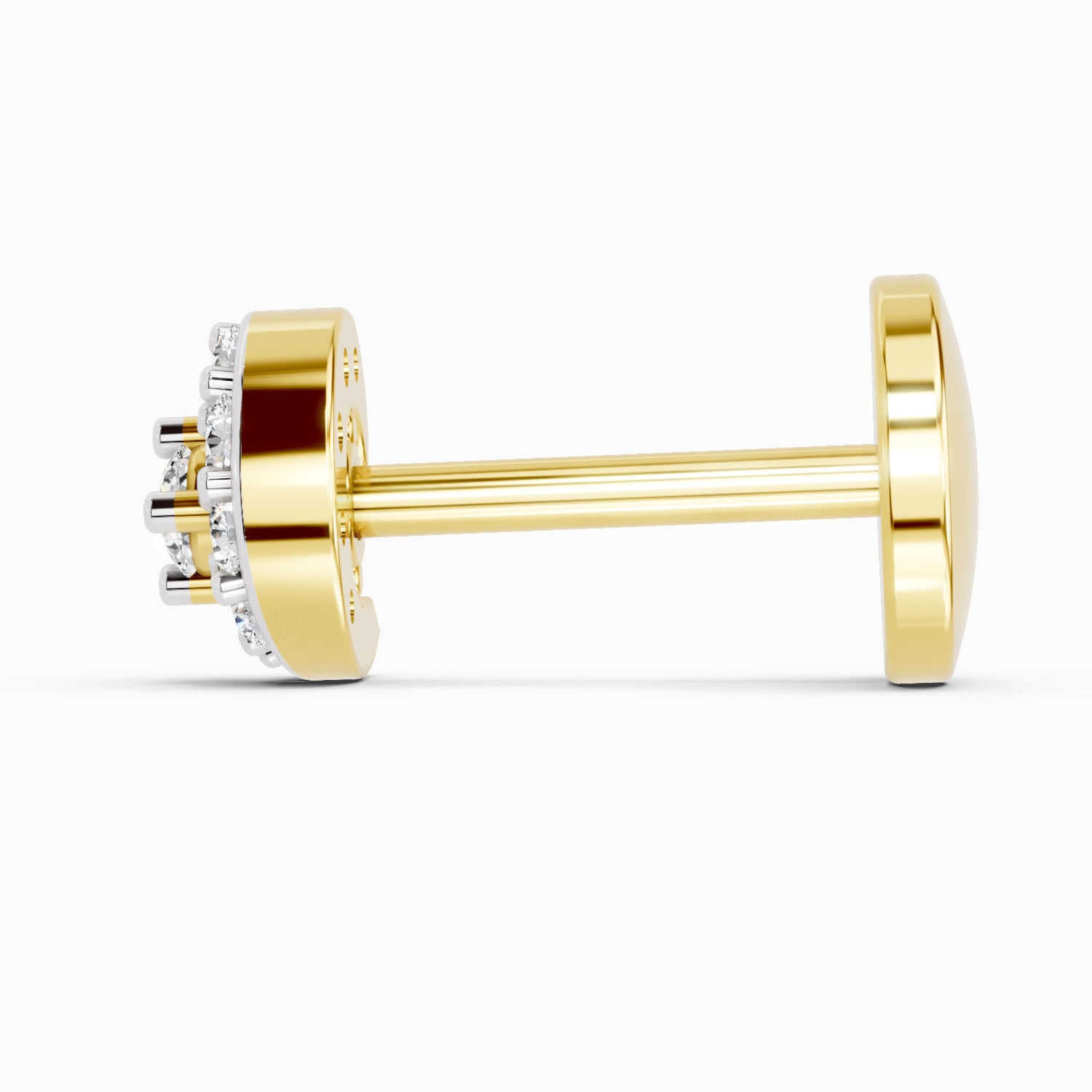 0.03 Carat Cluster Diamond Nose Pin 14K