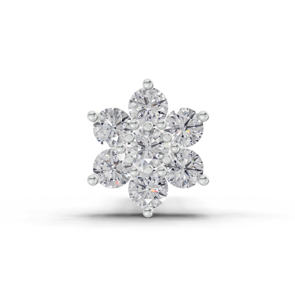 0.07 Carat floral cluster Diamond Nose Pin 14K - Rose Gold