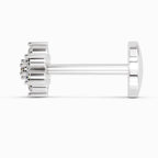 0.07 Carat floral cluster Diamond Nose Pin 14K - White Gold