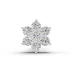 0.07 Carat floral cluster Diamond Nose Pin 14K Screw - White Gold