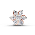 0.03 Carat floral diamond nose pin 14K - Rose Gold