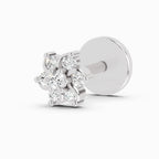 0.03 Carat floral diamond nose pin 14K - White Gold
