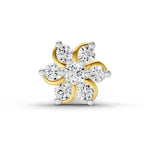 0.03 Carat floral diamond nose pin 14K