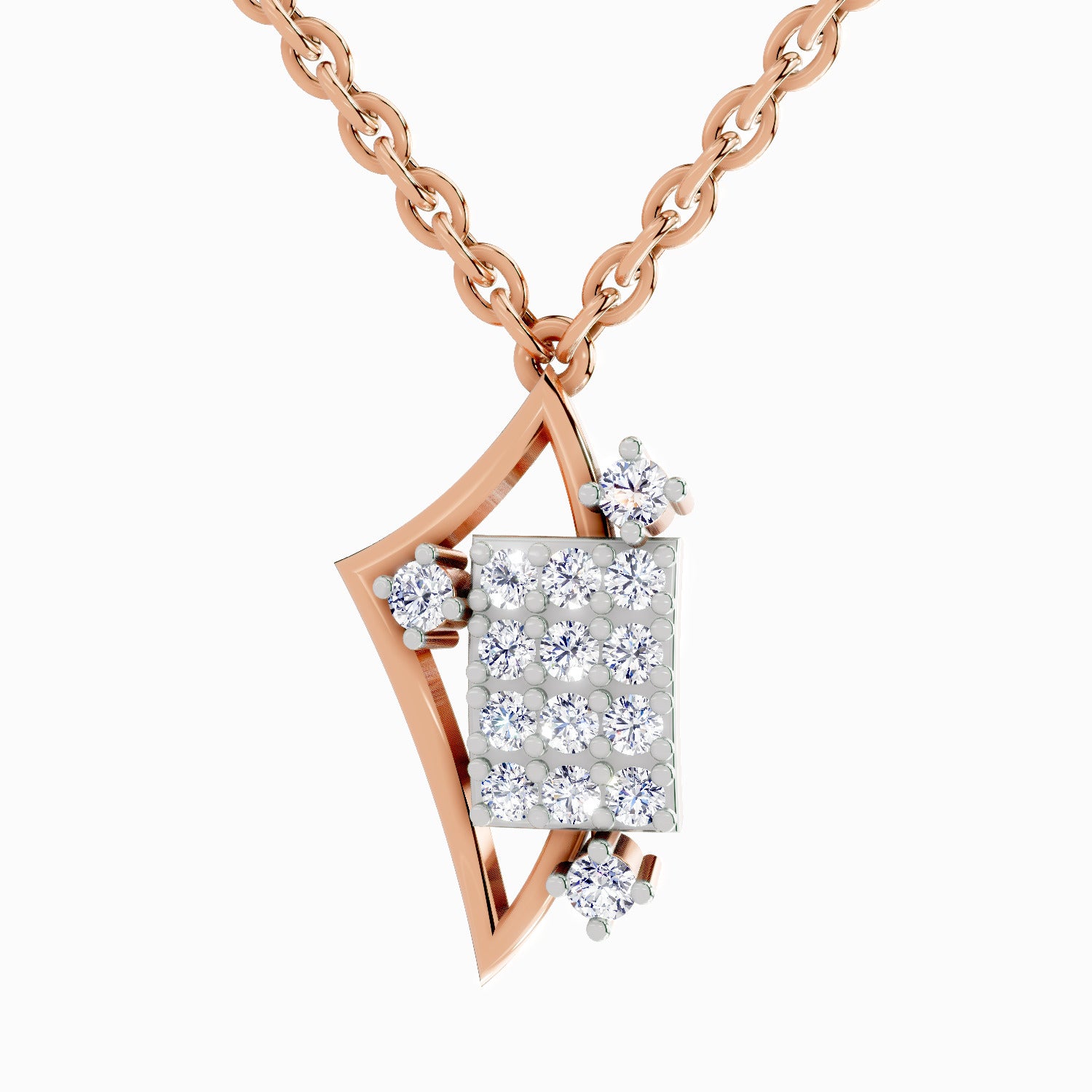 0.25 Carat Round Glow Pendant 14K Gold - Rose Gold