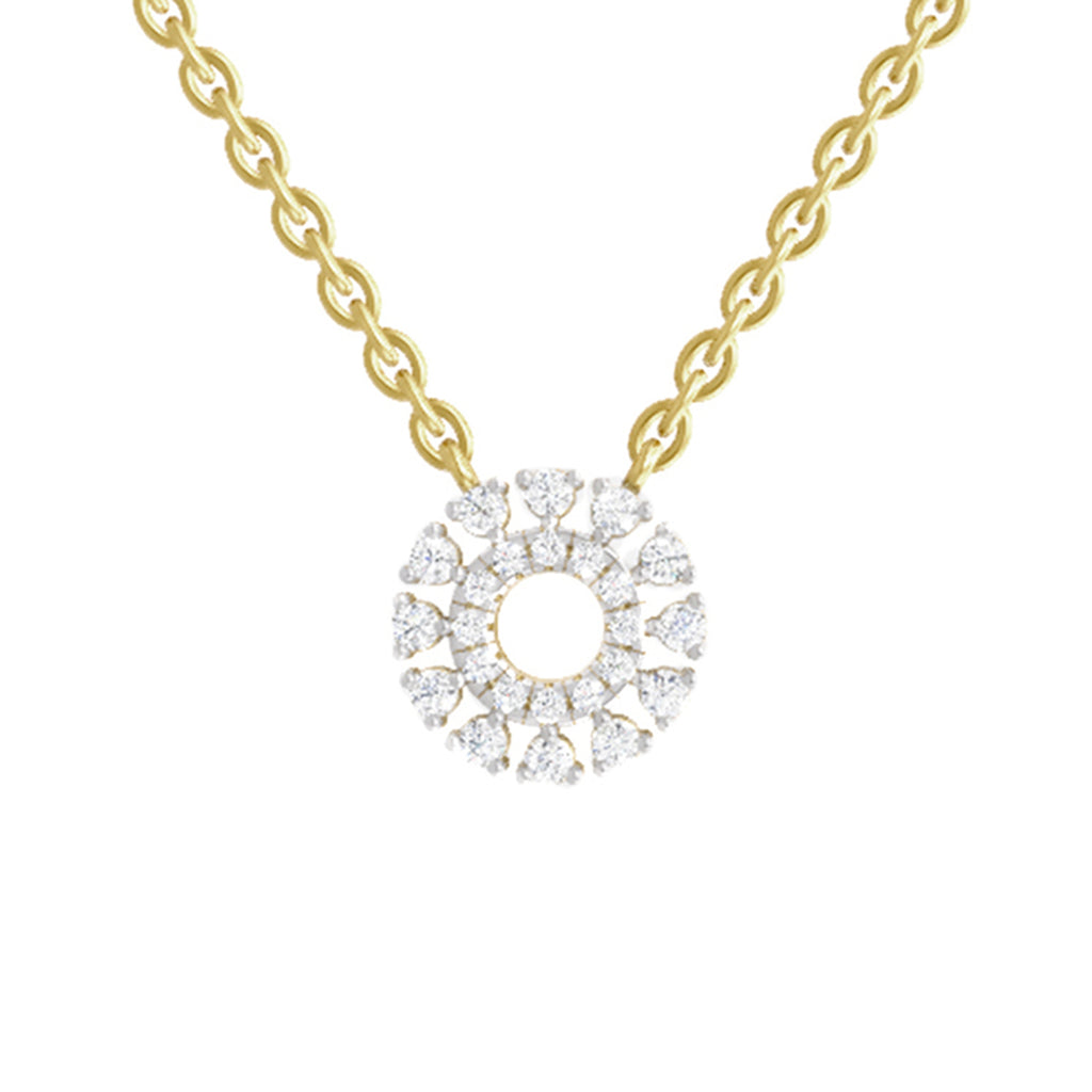 0.24 Carat Round Necklace 14K - Rose Gold