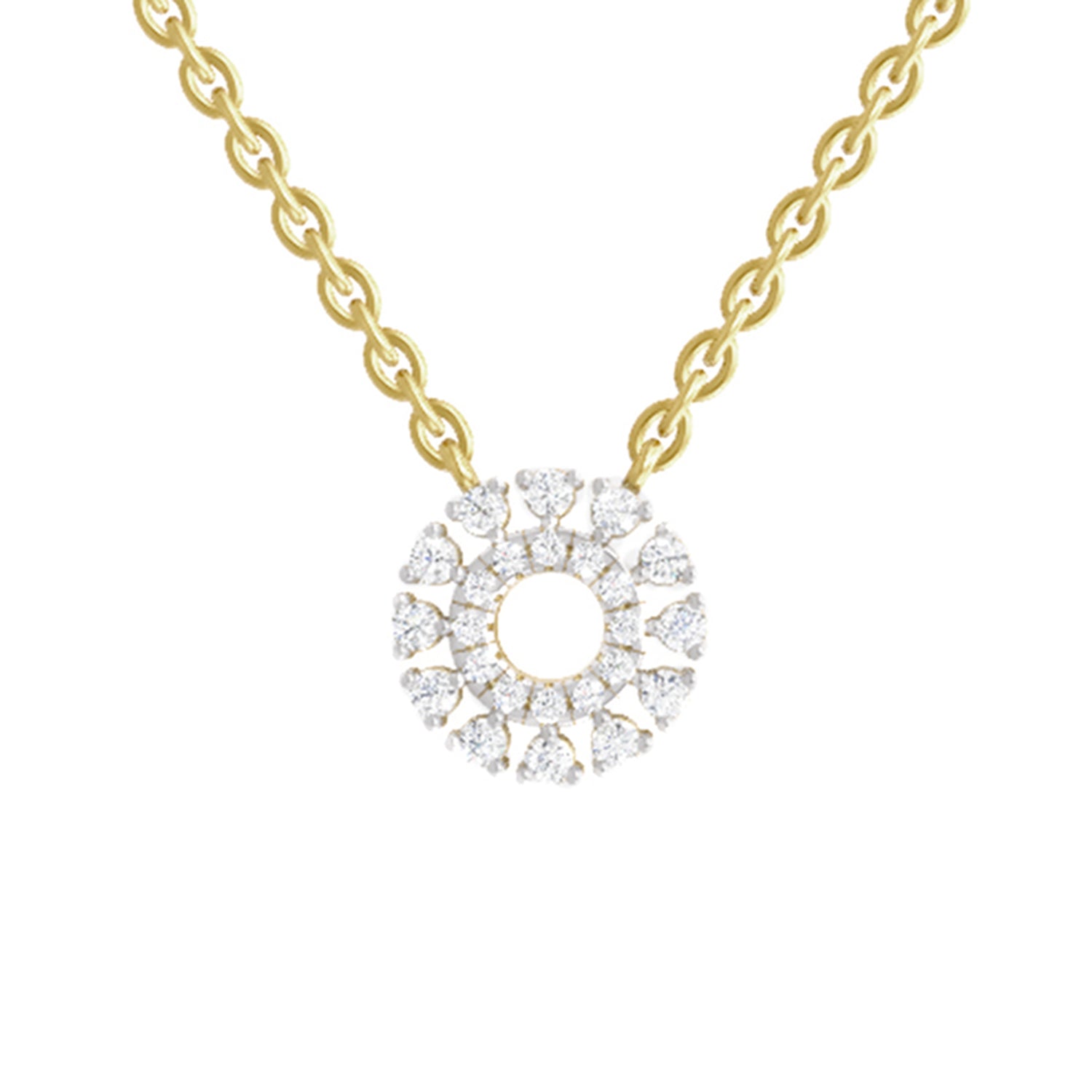 0.24 Carat Round Necklace 14K - Rose Gold