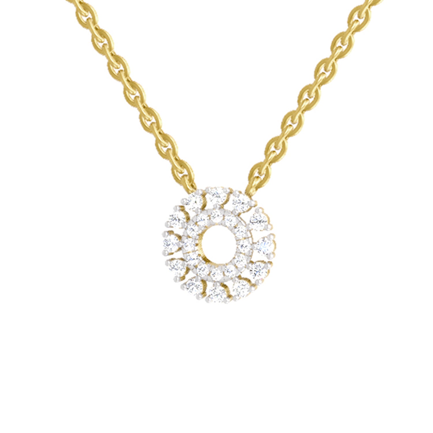 0.24 Carat Round Necklace 14K - Rose Gold