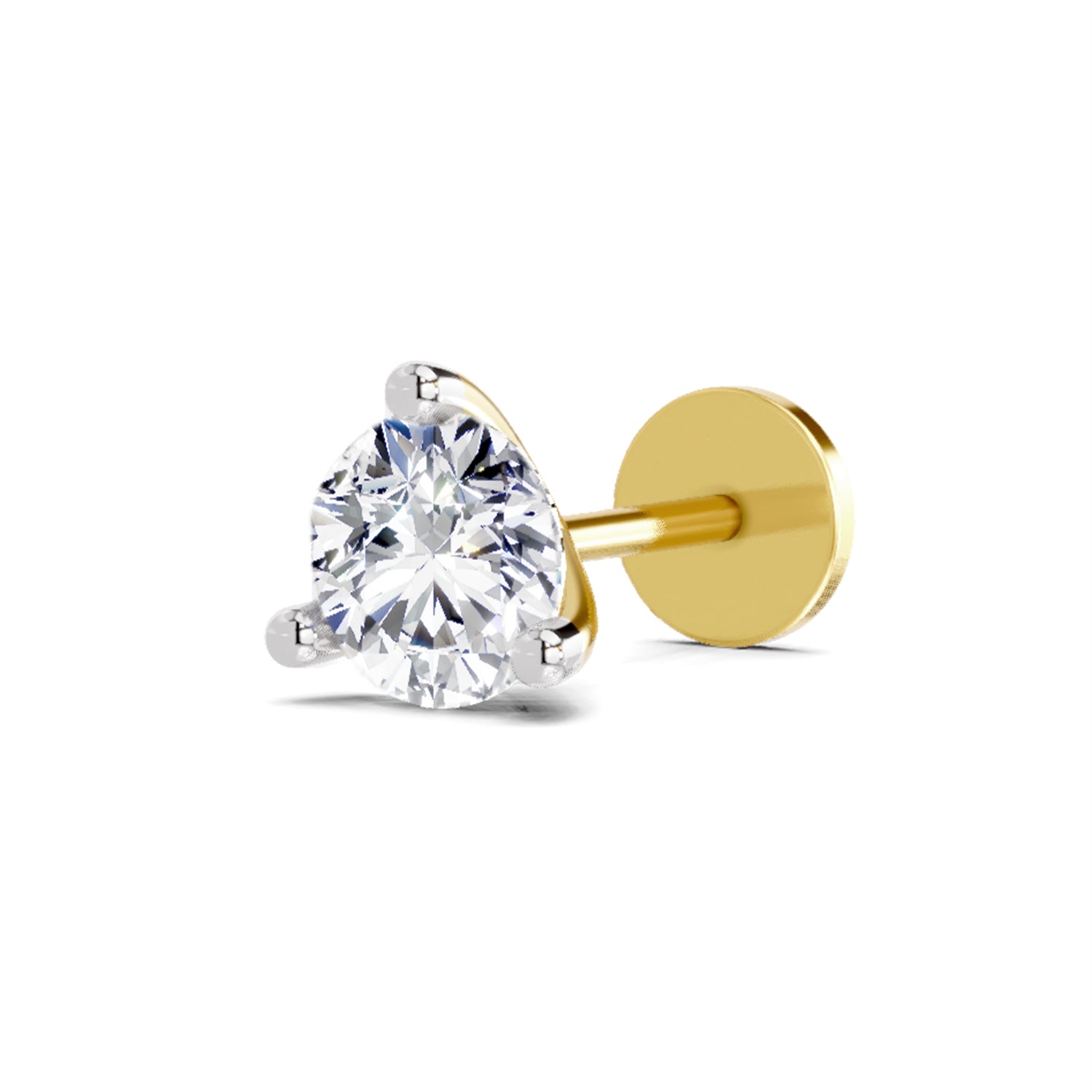 0.50 Carat Solitaire Diamond Nose Pin 14K - Rose Gold