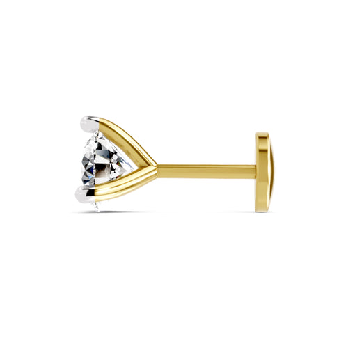 0.50 Carat Solitaire Diamond Nose Pin 14K - Rose Gold
