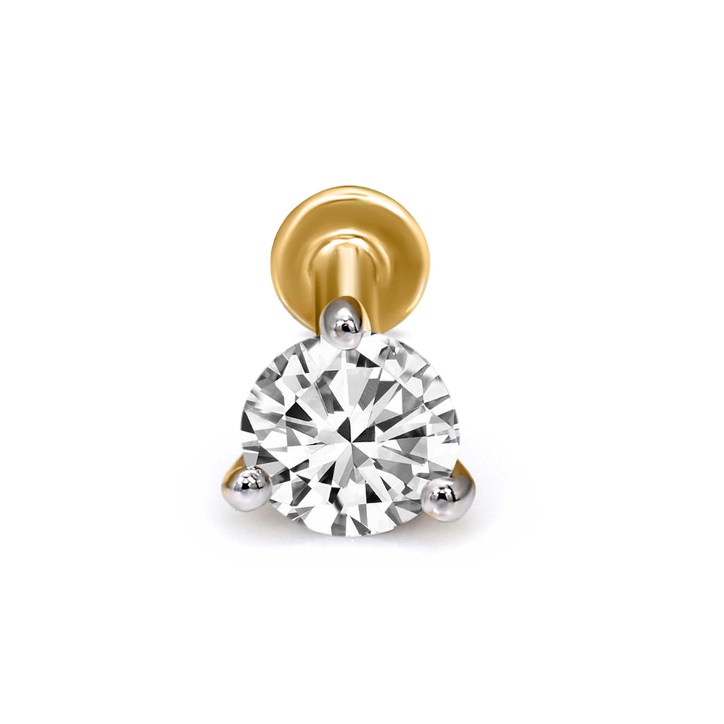 0.50 Carat Solitaire Diamond Nose Pin 14K - Rose Gold
