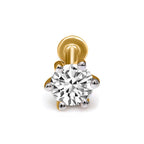0.50 Carat 6 Prong Solitaire Diamond Nose Pin 14K - Rose Gold