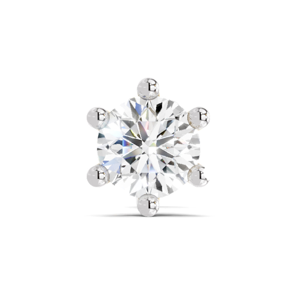 0.50 Carat 6 Prong Solitaire Diamond Nose Pin 14K - Rose Gold