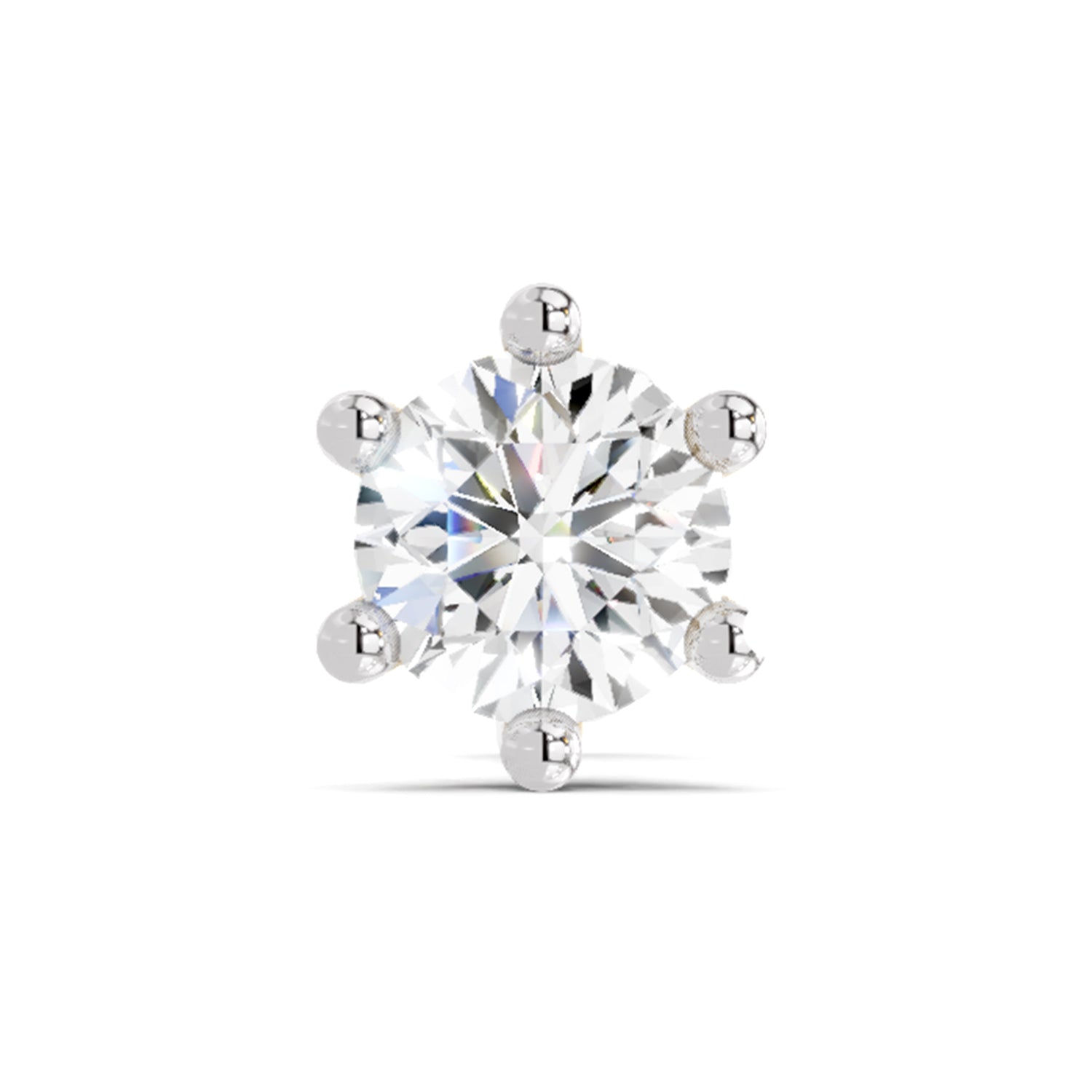 0.50 Carat 6 Prong Solitaire Diamond Nose Pin 14K - Rose Gold