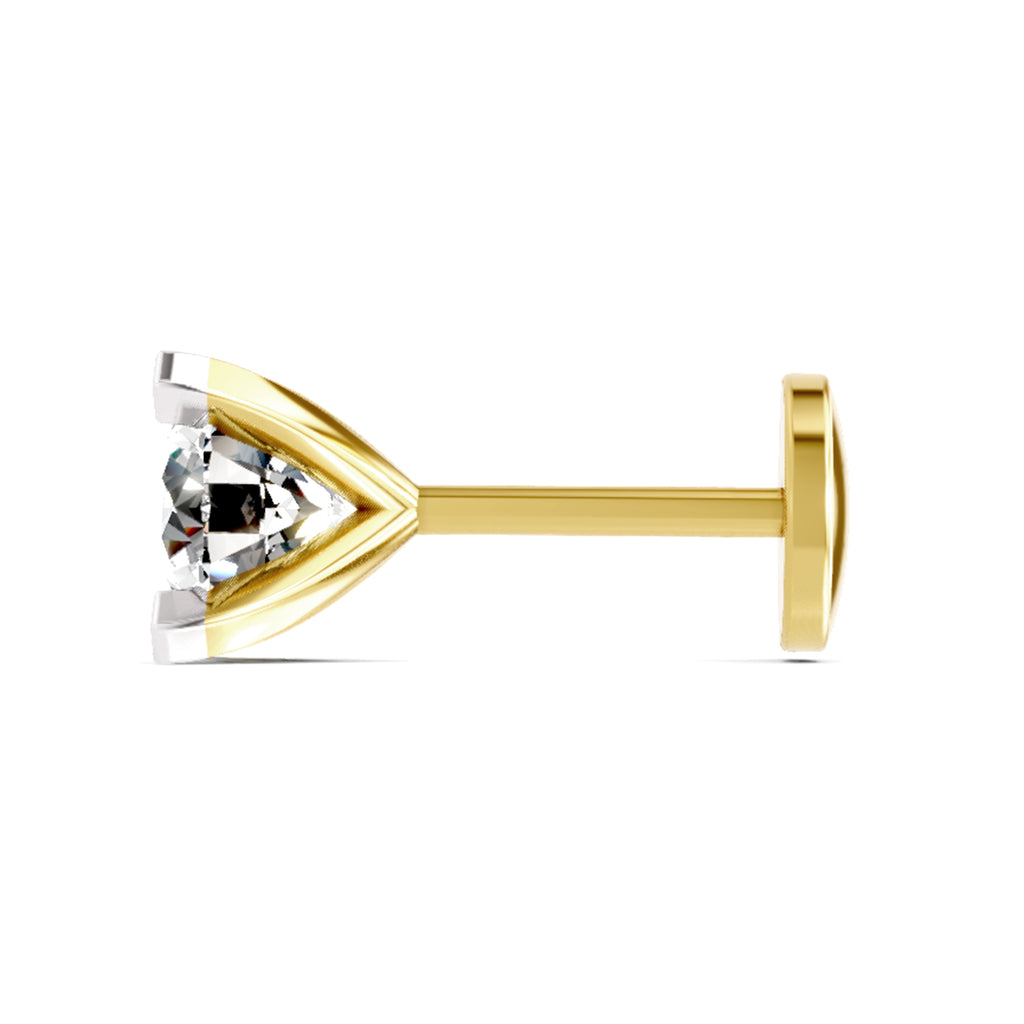 0.50 Carat Solitaire Diamond Nose Pin 14K - Rose Gold