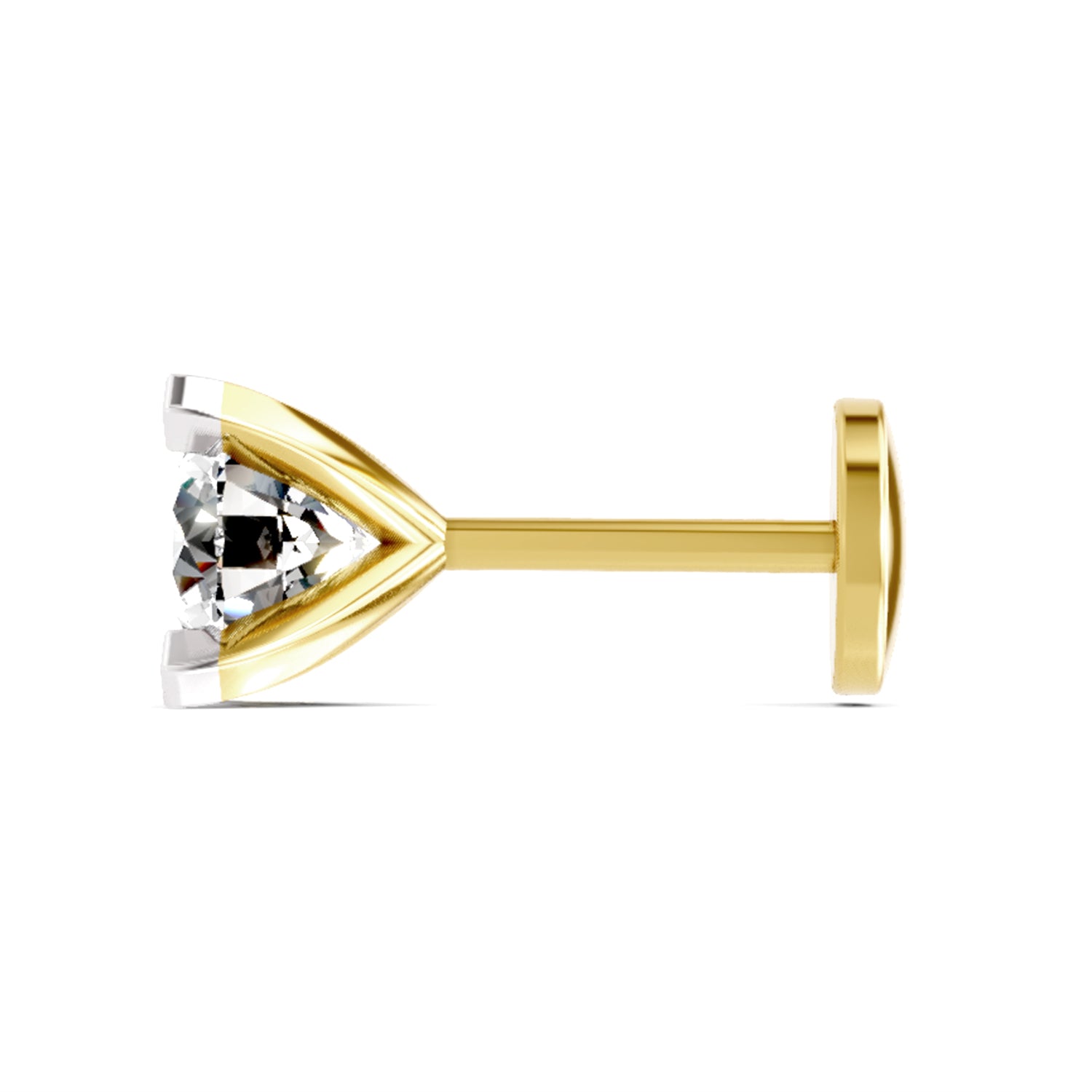 0.50 Carat Solitaire Diamond Nose Pin 14K - Rose Gold
