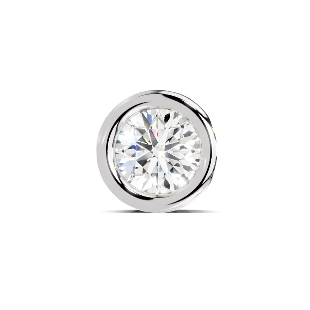 0.50 Carat Bezel Solitaire Diamond Nose Pin 14K - Rose Gold