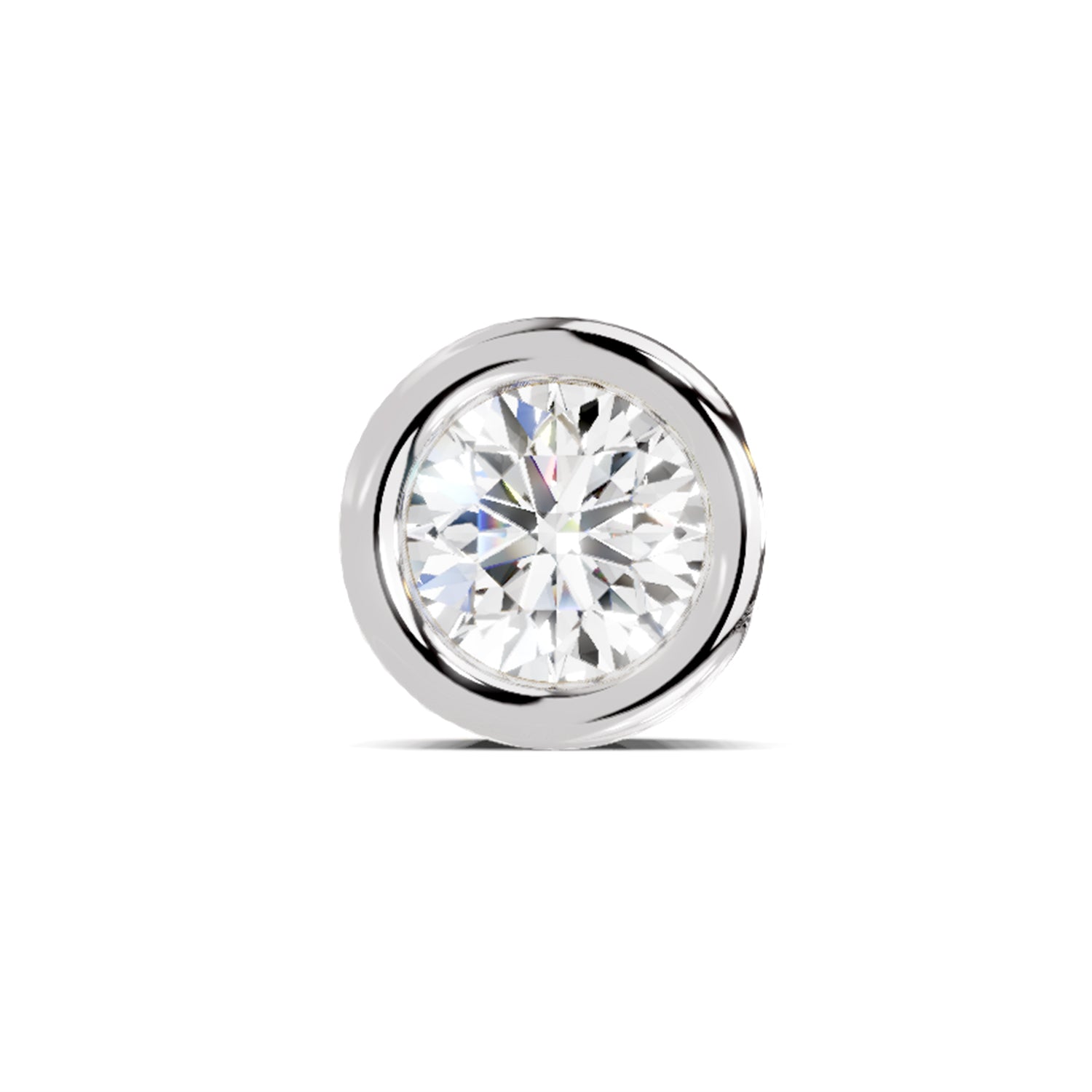 0.50 Carat Bezel Solitaire Diamond Nose Pin 14K - Rose Gold