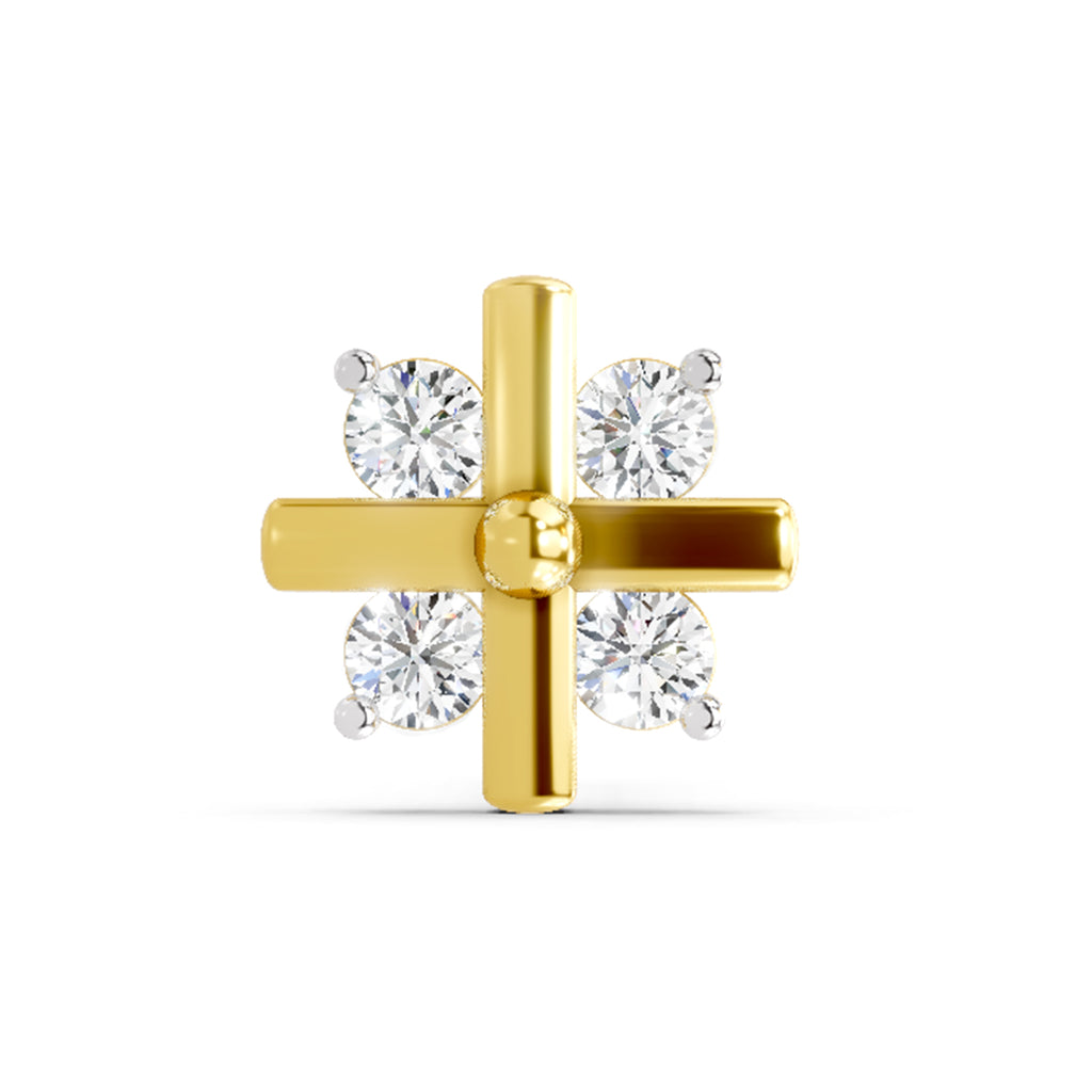 0.06 Ct Floral Nosepin 14Kt - Rose Gold
