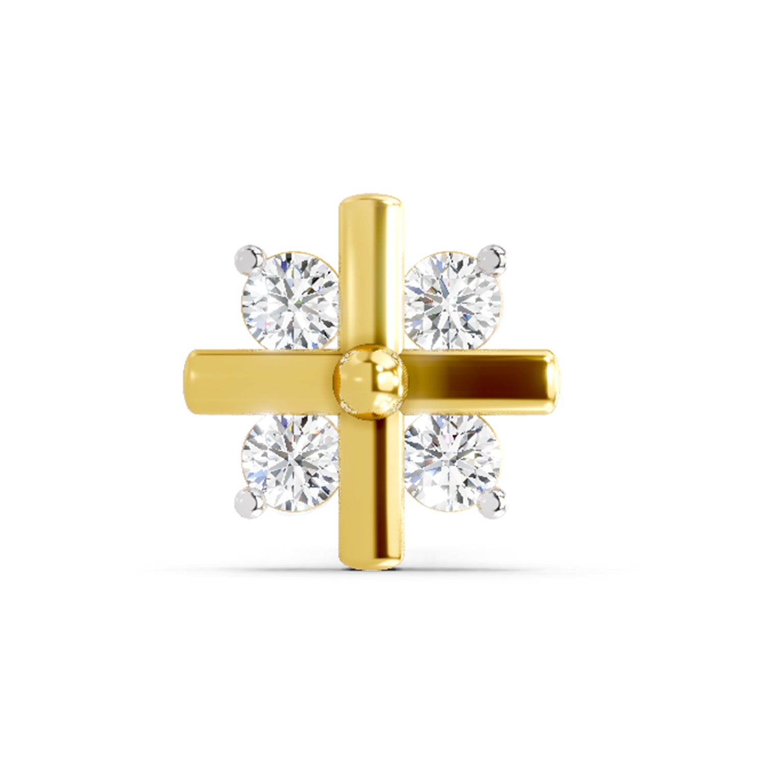 0.06 Ct Floral Nosepin 14Kt - Rose Gold