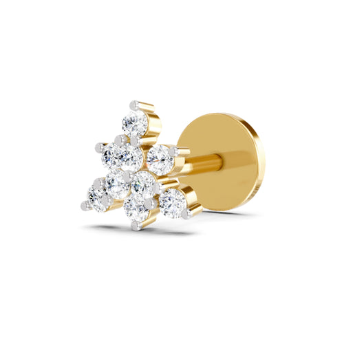 0.11 Ct Floral Nosepin 14Kt - Rose Gold