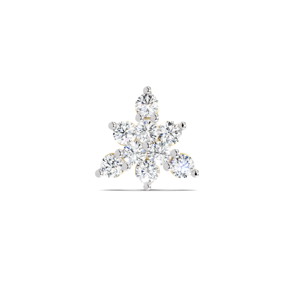 0.11 Ct Floral Nosepin 14Kt - Rose Gold