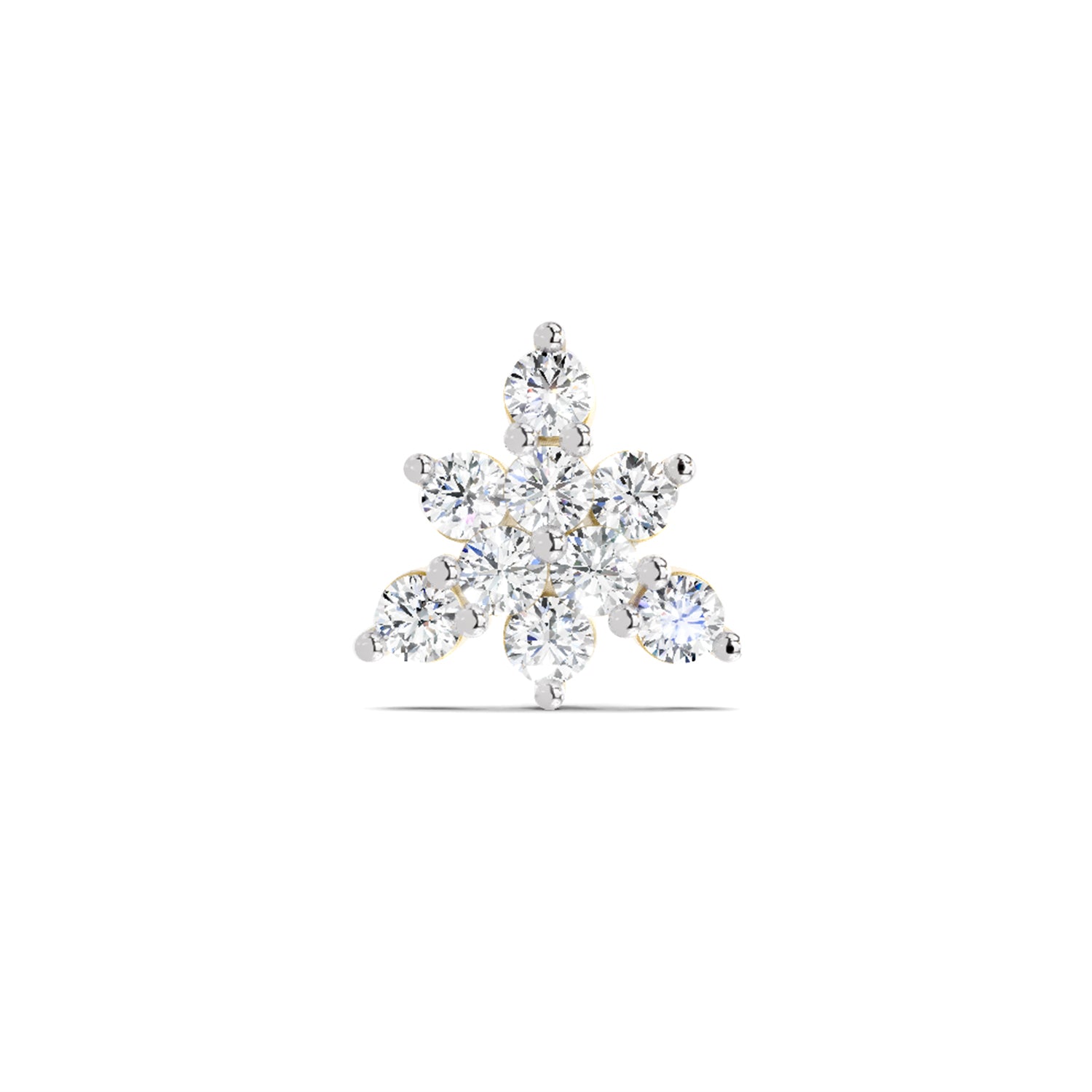 0.11 Ct Floral Nosepin 14Kt - Rose Gold