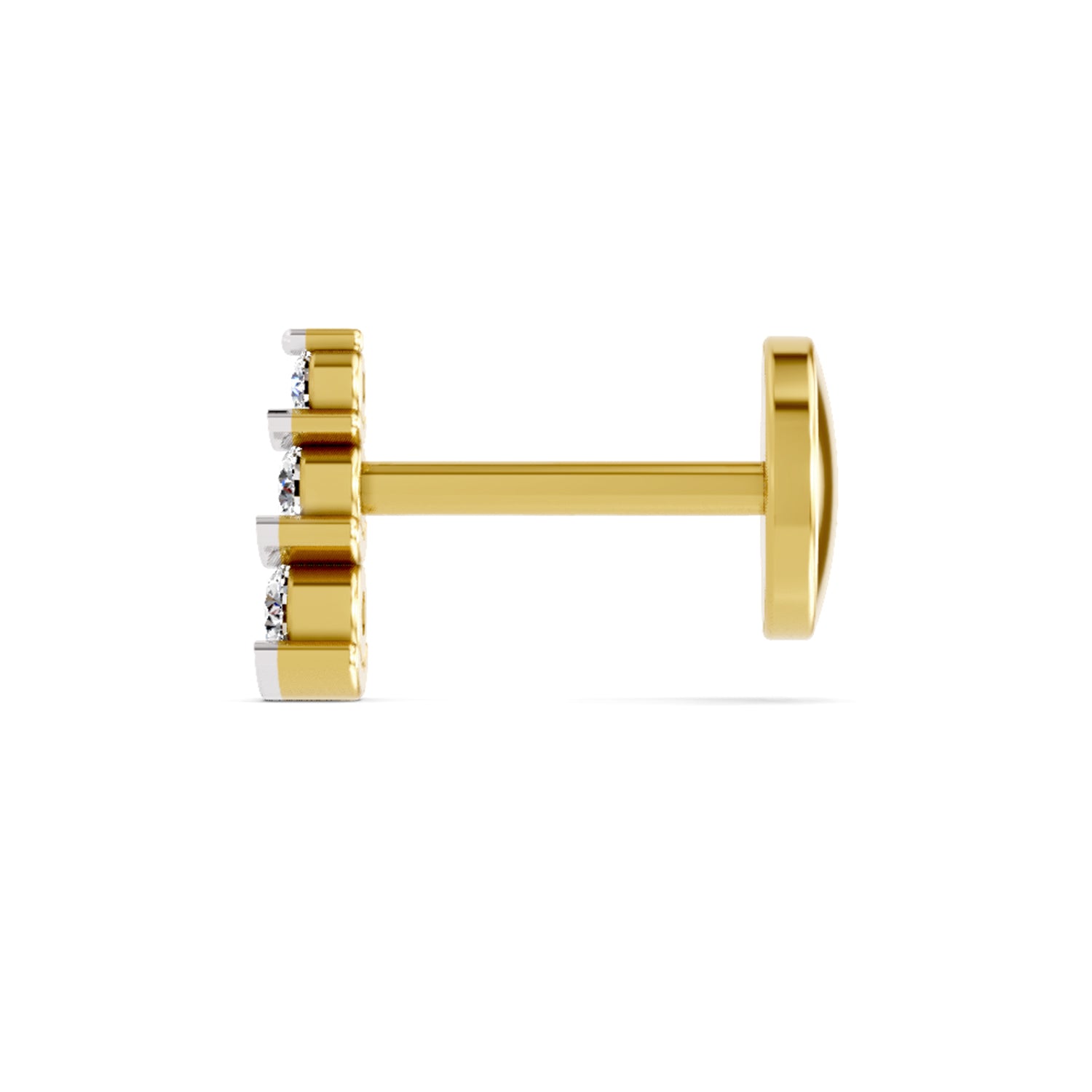 0.06 Ct 3 Stone Nosepin 14Kt - Rose Gold