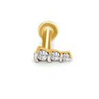 0.06 Ct 3 Stone Nosepin 14Kt - Rose Gold