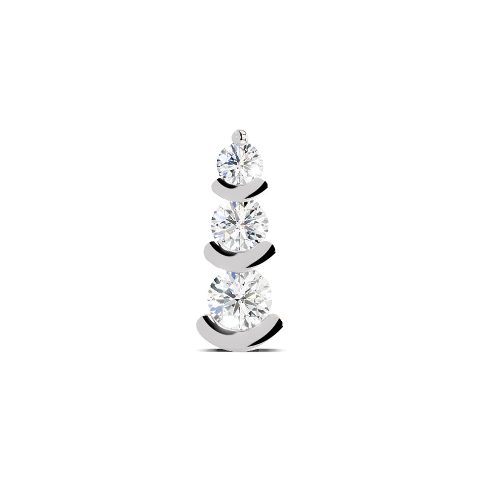 0.06 Ct 3 Stone Nosepin 14Kt - Rose Gold