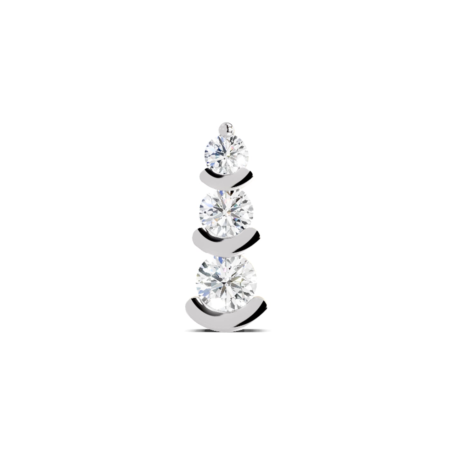 0.06 Ct 3 Stone Nosepin 14Kt - Rose Gold