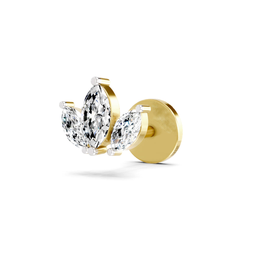 0.26 Ct Floral Nosepin 14Kt - Rose Gold