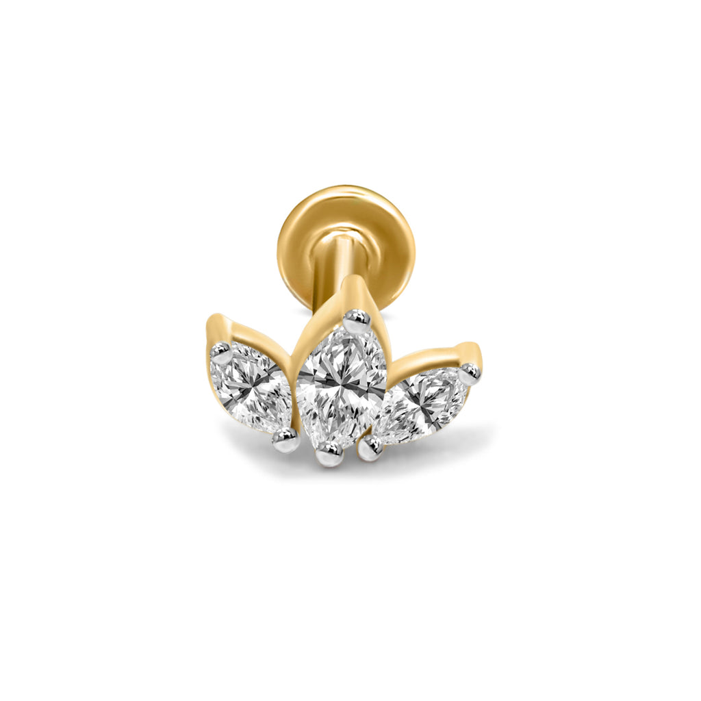 0.26 Ct Floral Nosepin 14Kt - Rose Gold