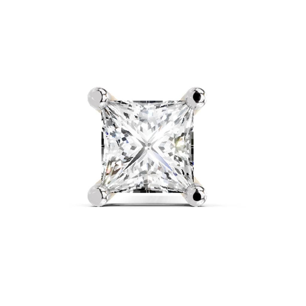 0.07 Ct Solitaire Princess Shape Nose Pin 14K Diamond - Rose Gold