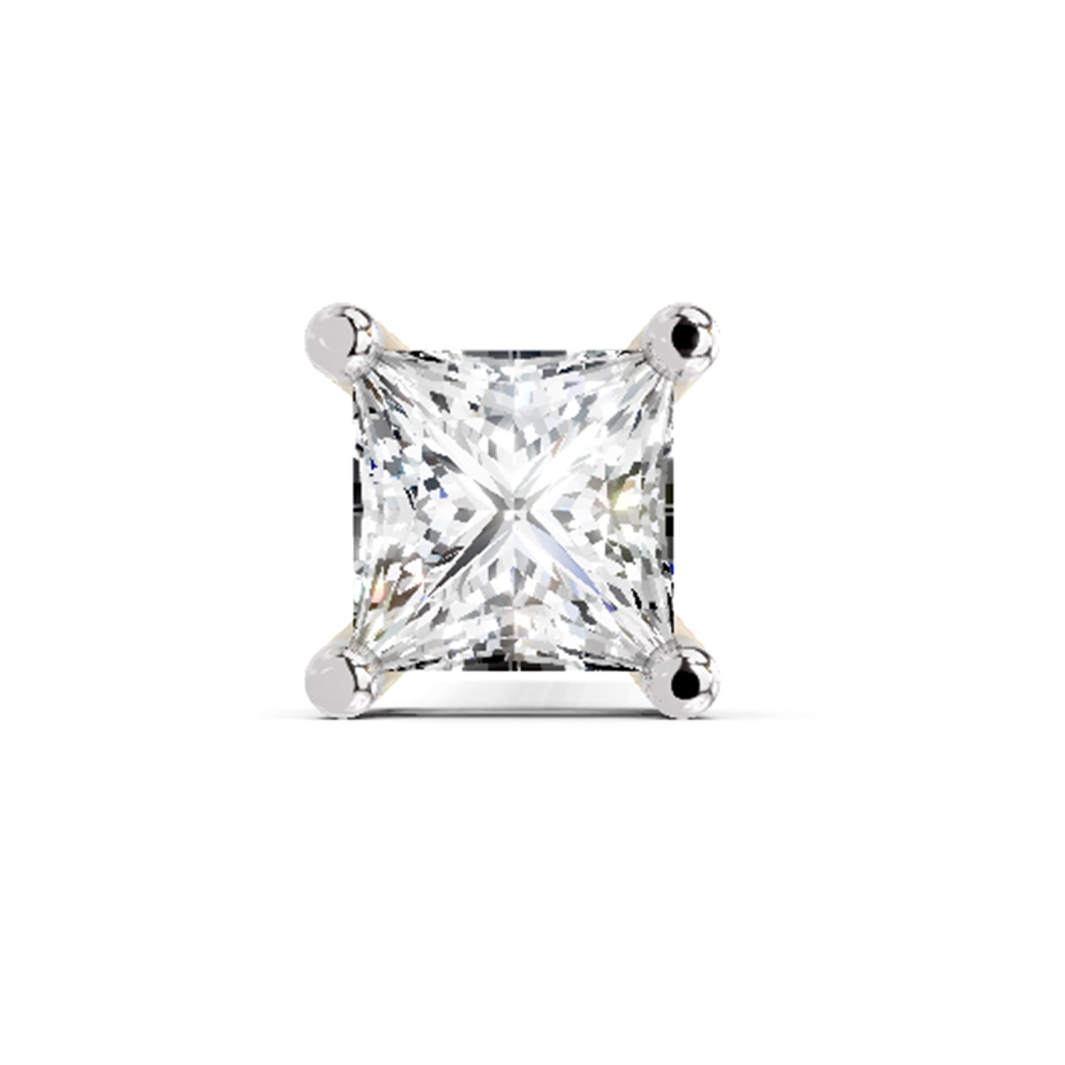 0.07 Ct Solitaire Princess Shape Nose Pin 14K Diamond - Rose Gold