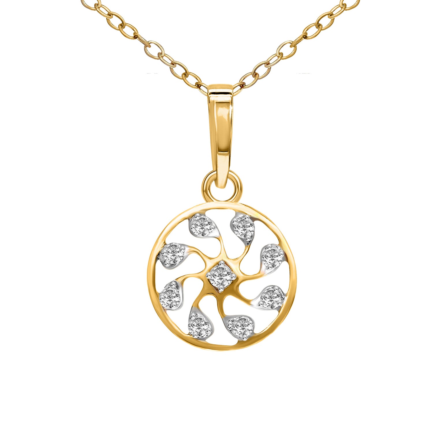 0.19 Ct Pinwheel Pendant 14Kt - Rose Gold