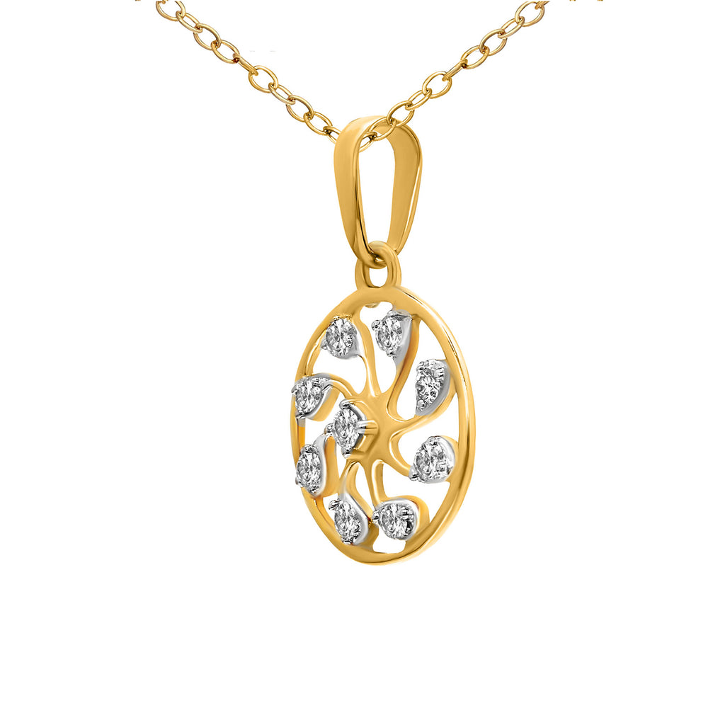 0.19 Ct Pinwheel Pendant 14Kt - Rose Gold
