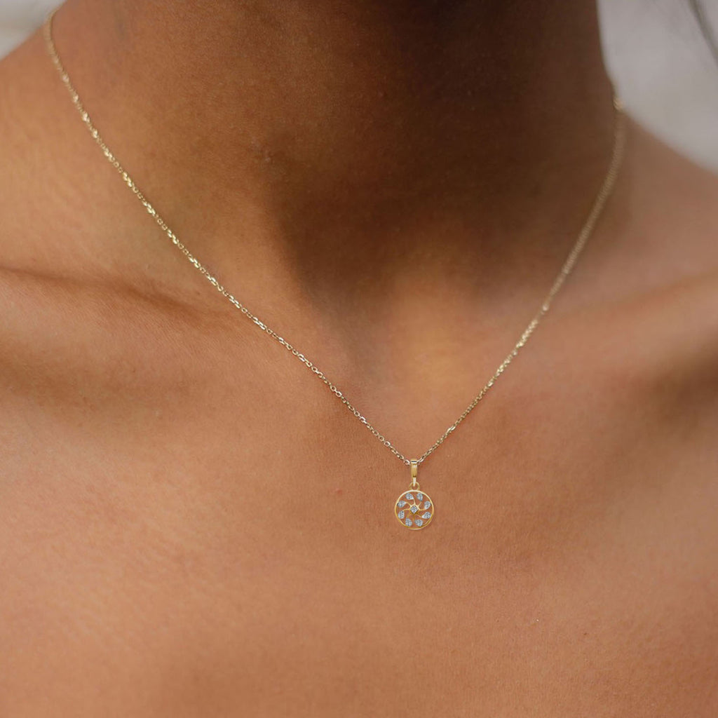 0.19 Ct Pinwheel Pendant 14Kt - Rose Gold