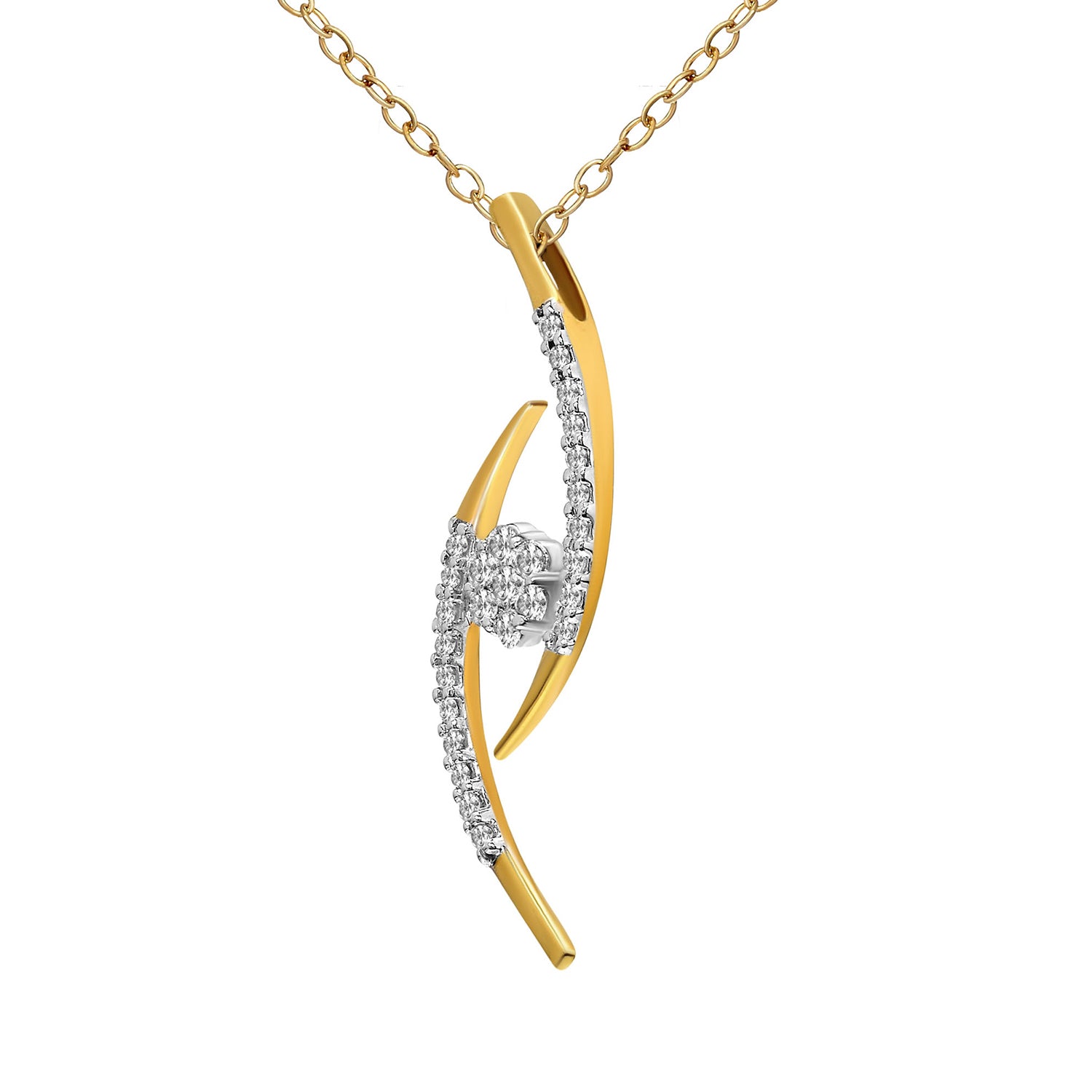 0.2 Ct Cluster Pendant 14Kt - Rose Gold