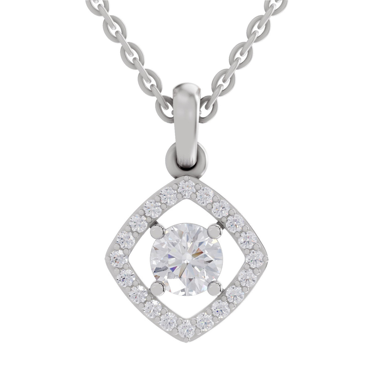 Brilliant Square Diamond Pendant