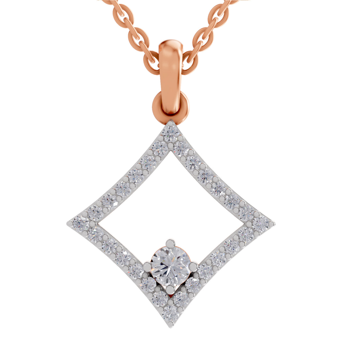 Elegant Square Diamond Pendant