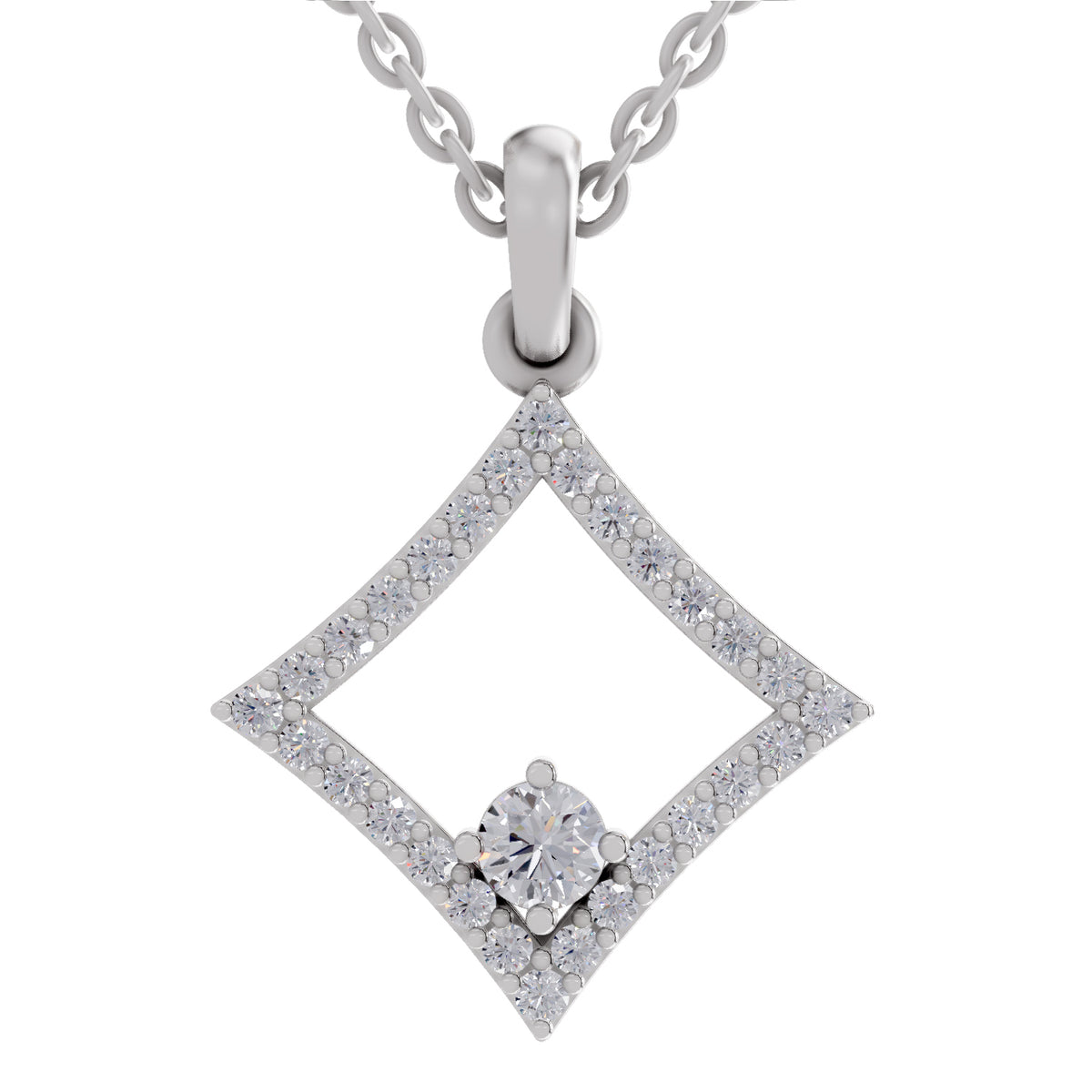 Elegant Square Diamond Pendant