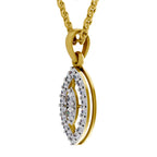 Gold and silver pendant on a white background