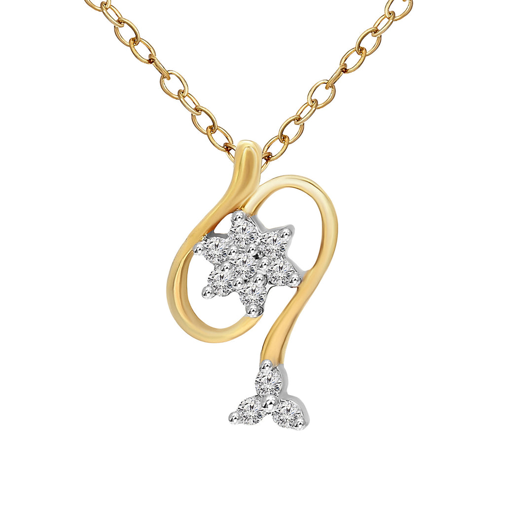 0.11 Ct Floral Pendant 14Kt - Rose Gold