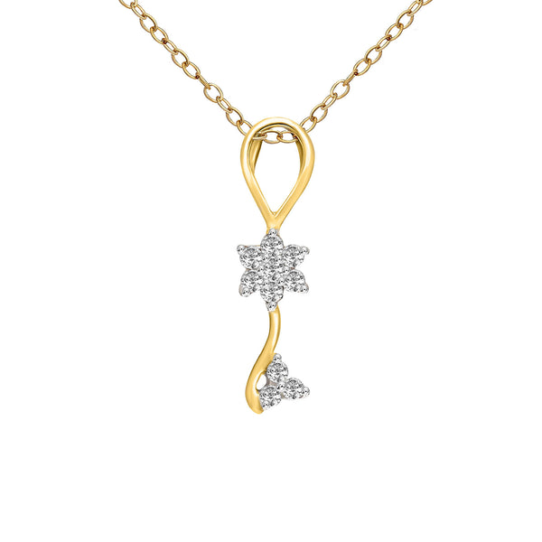 0.1 Ct Floral Pendant 14Kt - Rose Gold
