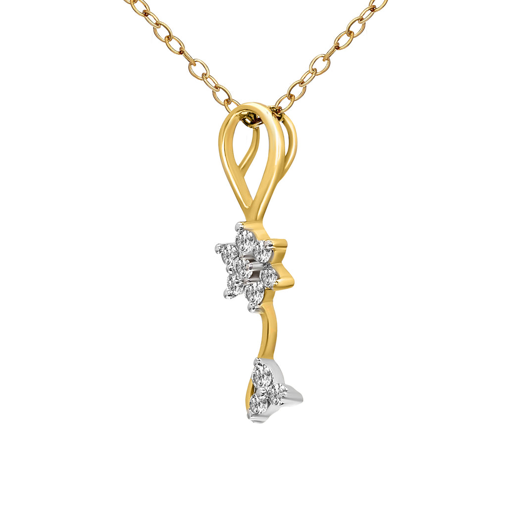 0.1 Ct Floral Pendant 14Kt - Rose Gold