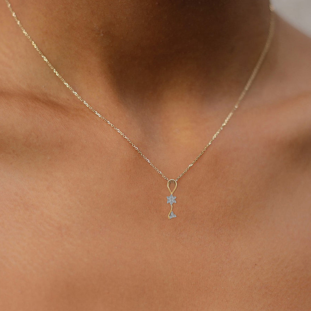 0.1 Ct Floral Pendant 14Kt - Rose Gold