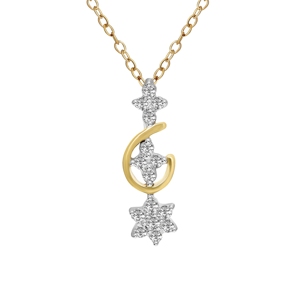 0.15 Ct Floral Pendant 14Kt - Rose Gold