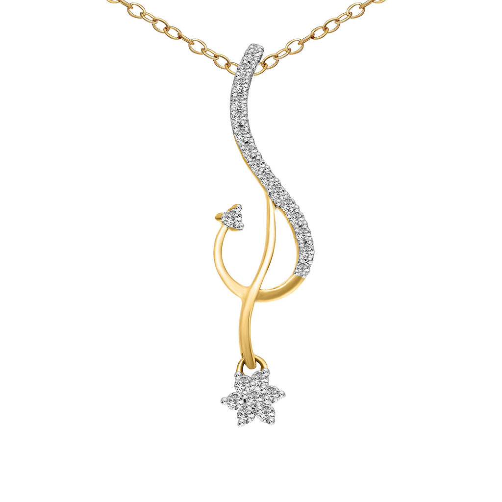 0.2 Ct Floral Pendant 14Kt - Rose Gold