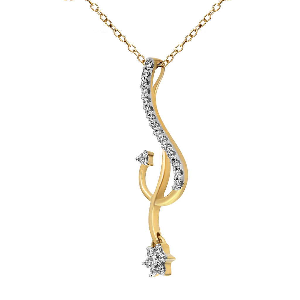 0.2 Ct Floral Pendant 14Kt - Rose Gold