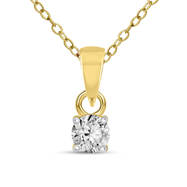 0.1 Ct Classic Solitaire Pendant 14Kt